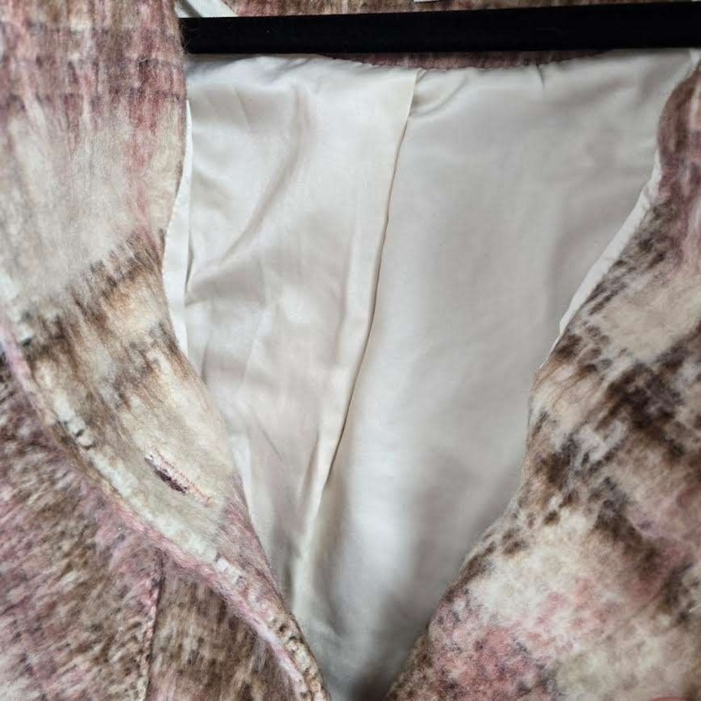 Lucky Brand Pink Brown Plaid Shacket Button Front Jacket L Oversized Lined NEW - Picture 8 of 10